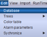 Edit > database