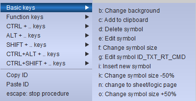 key-functions menu