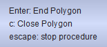 Dropdown menu of the polygon